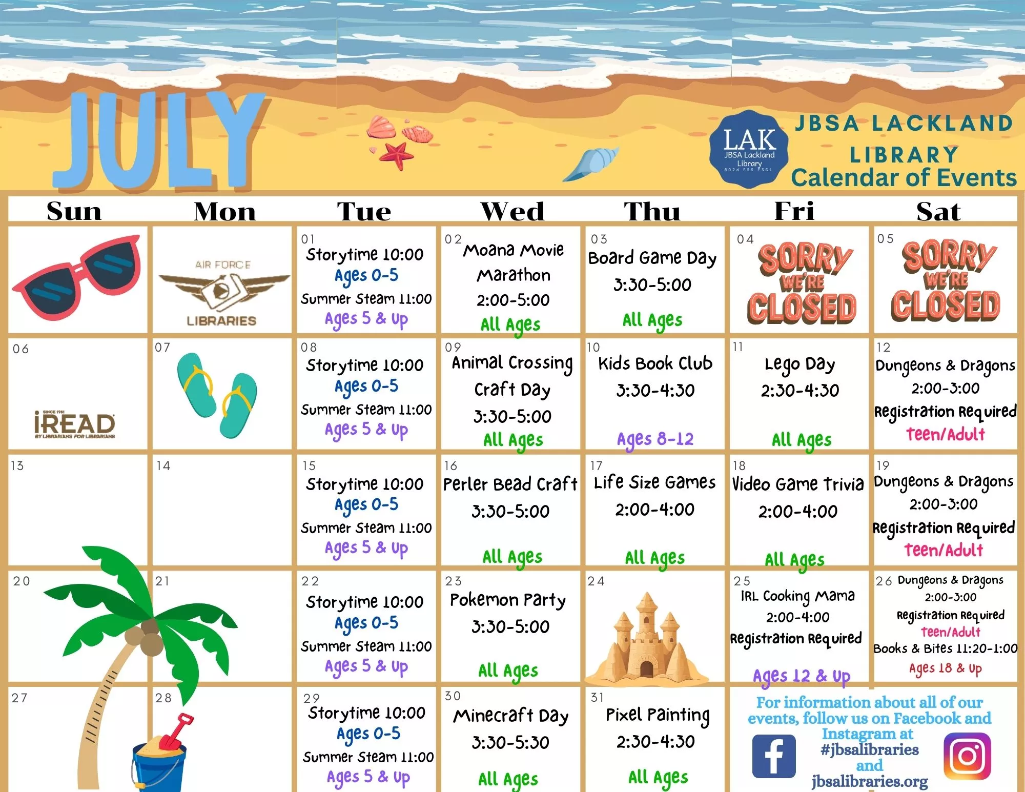 July Calendar of Events