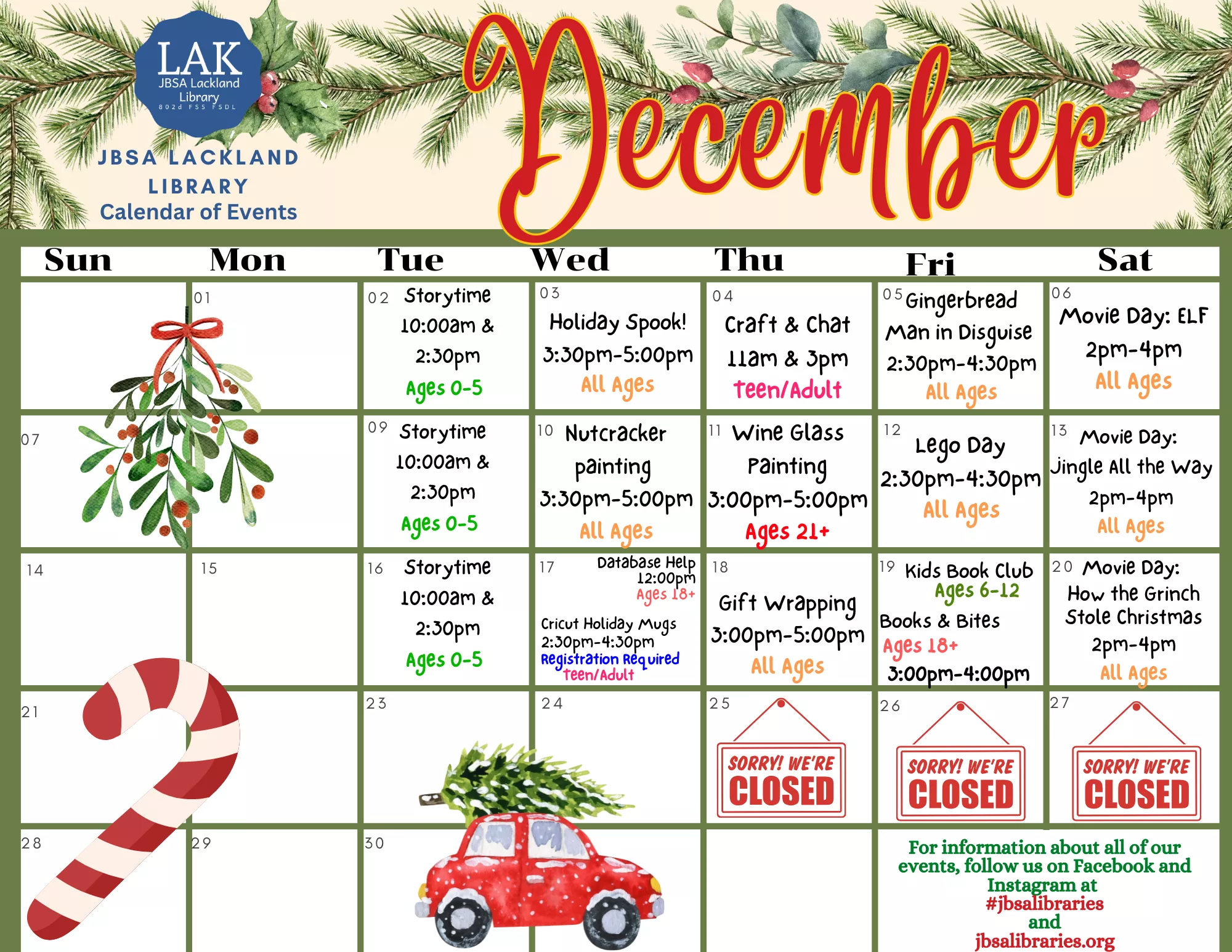 December Calendar of Events 