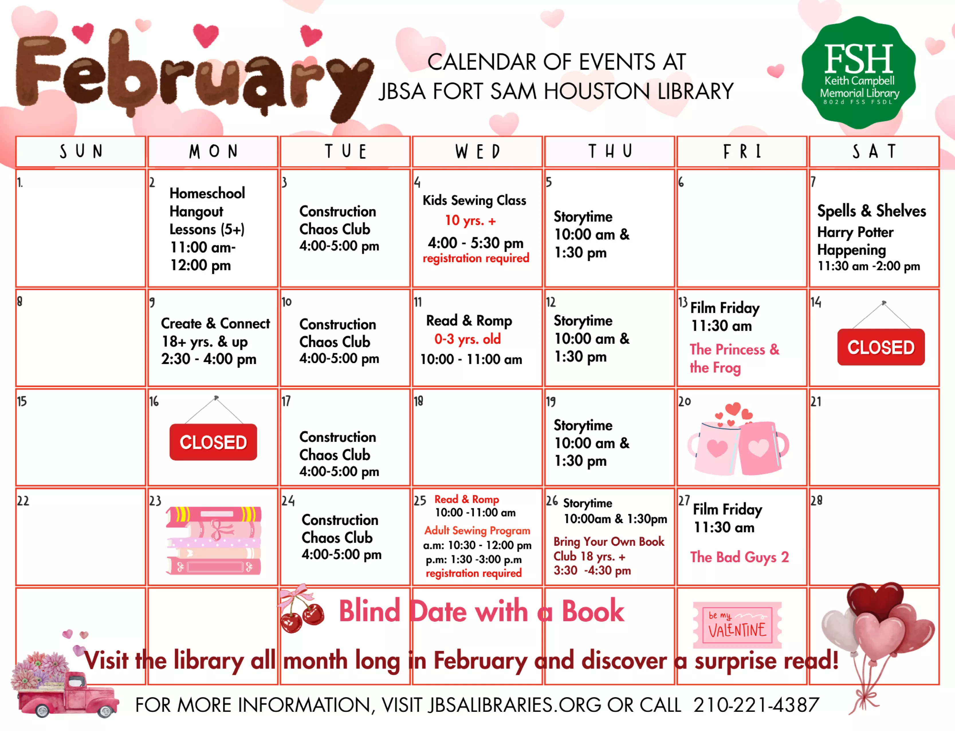 February 2026 Calendar of Events
