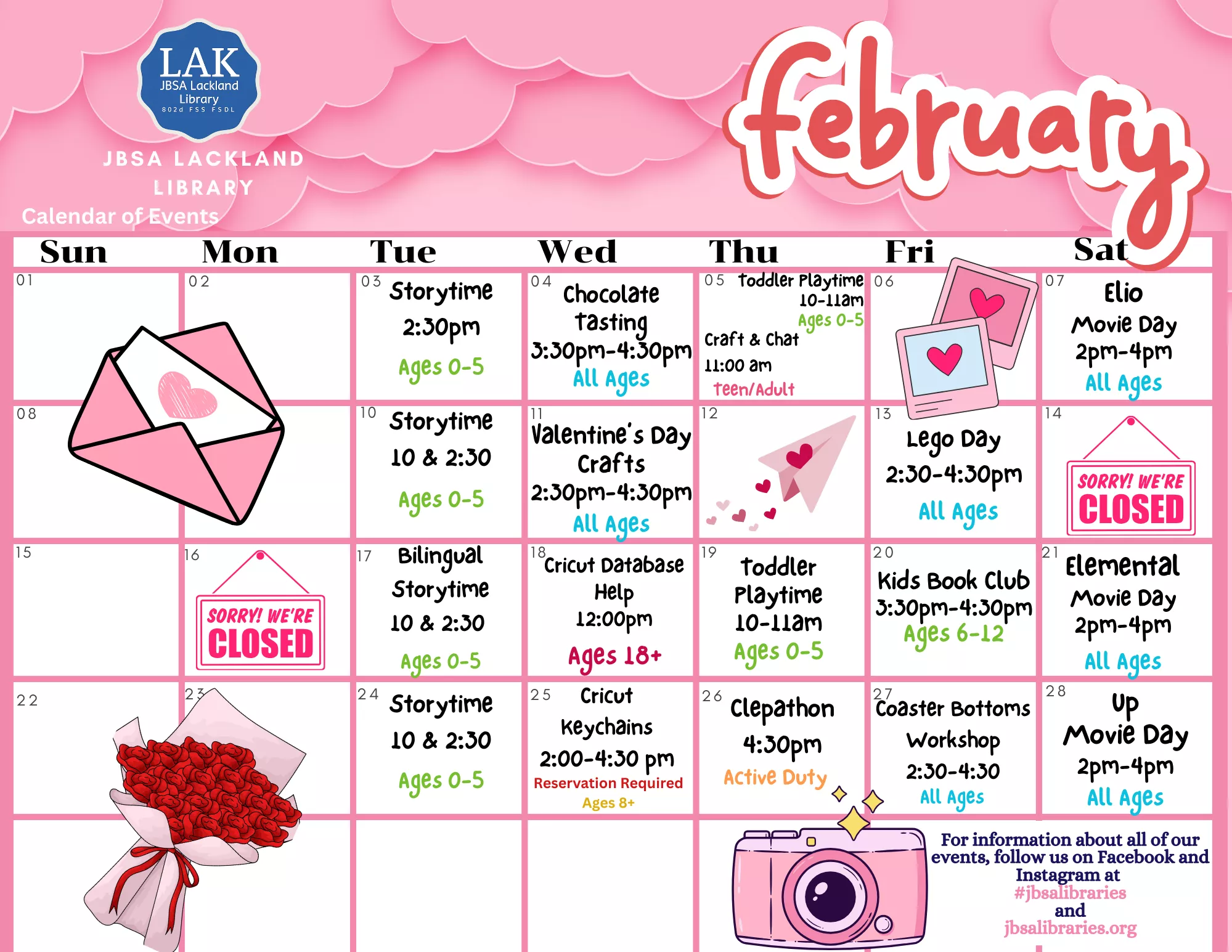 February Calendar of Events