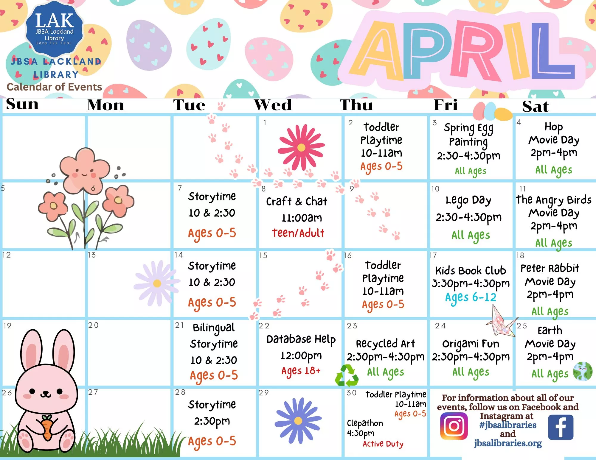 April Calendar of Events